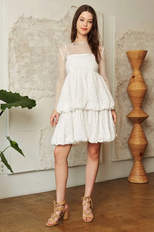 Checker Print Side Pockets Textured Mini Dress – outfit idea for women | Ro + Ivy