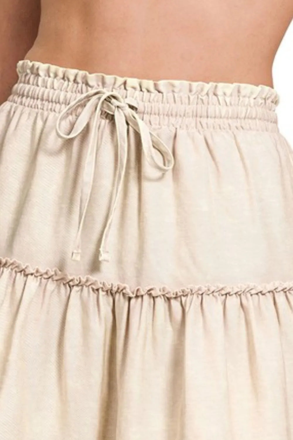Tencel Washed Tiered Mini Skirts – outfit idea for women | Ro + Ivy