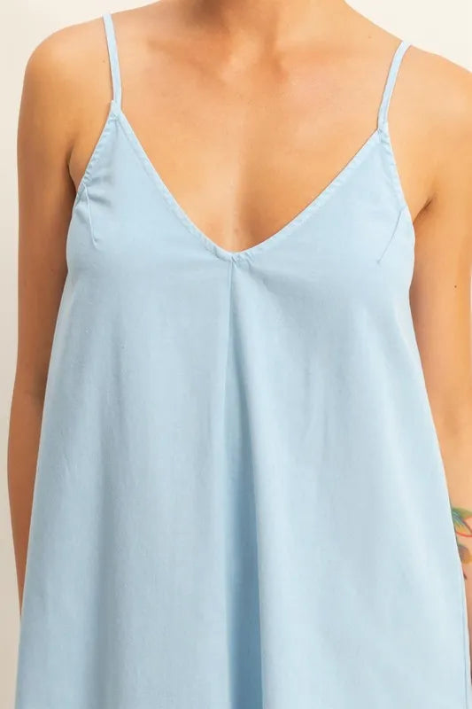 Dyed V-Neck Loose Maxi Dress – outfit idea for women | Ro + Ivy