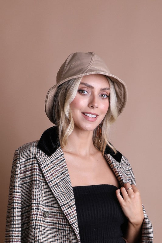 PU Vegan Leather Bucket Hat Trendy Bucket Hats Outfit Idea for Women | Ro + Ivy