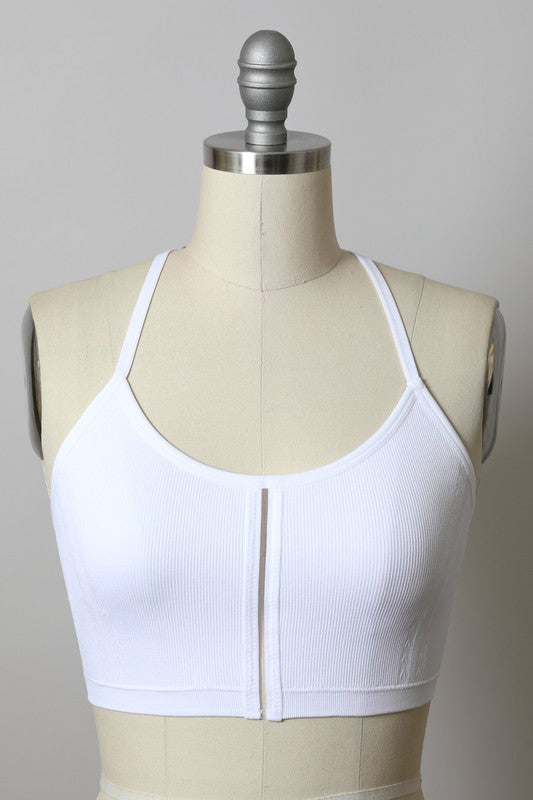 White Seamless Longline Pullover Bralette Trendy Bralettes Outfit Idea for Women | Ro + Ivy