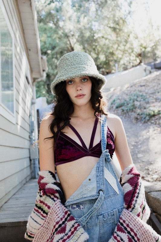 Crushed Velvet Bralette Trendy Bralettes Outfit Idea for Women | Ro + Ivy