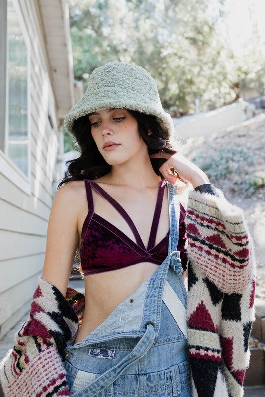 Crushed Velvet Bralette Trendy Bralettes Outfit Idea for Women | Ro + Ivy