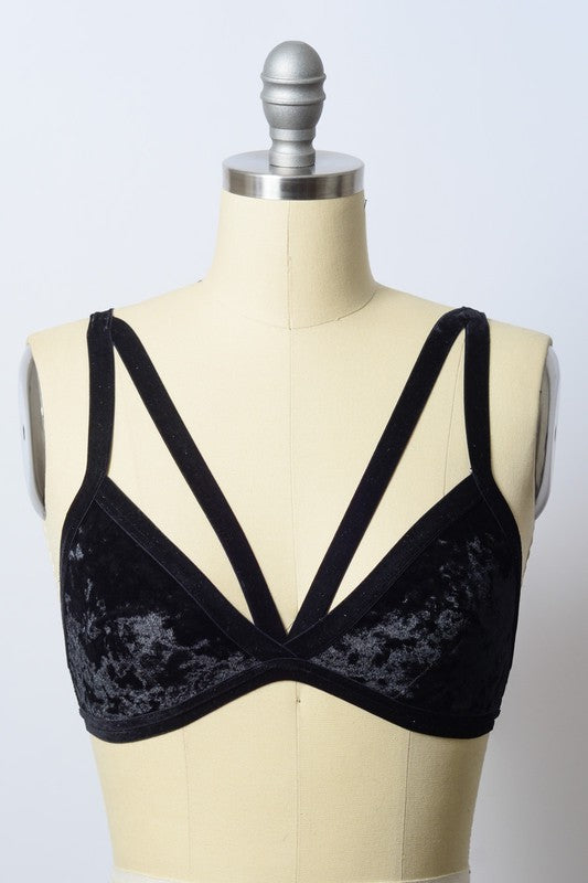Crushed Velvet Bralette Trendy Bralettes Outfit Idea for Women | Ro + Ivy