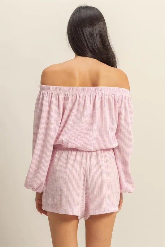 Off Shoulder Top And Shorts Set – outfit idea for women | Ro + Ivy