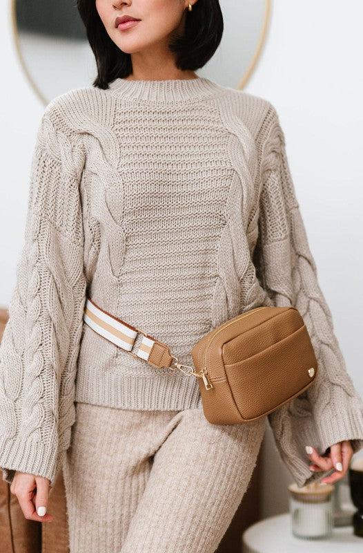 LIGHT CAMEL 1 Willow Crossbody Belt Bag Fanny Pack Trendy Crossbody Bags Outfit Idea for Women | Ro + Ivy