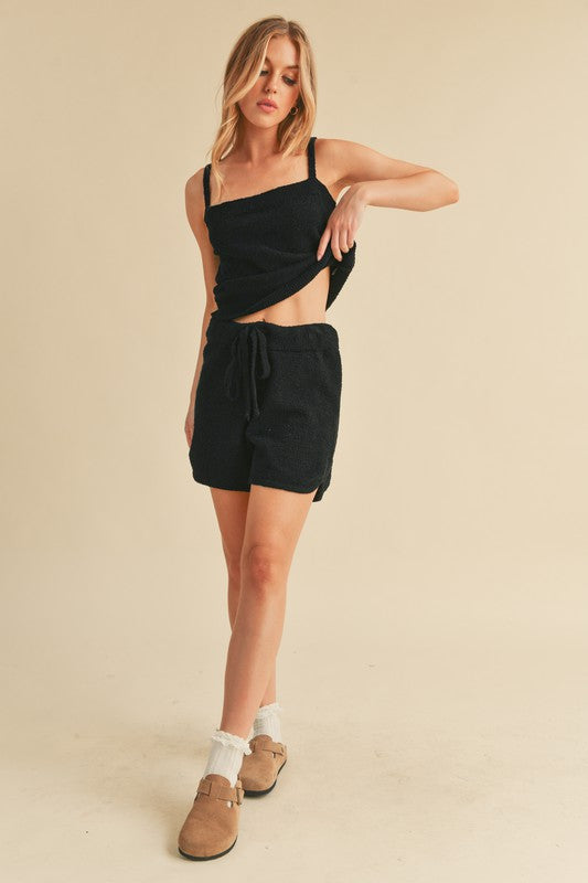 Cozy Cami and Short Loungewear Set – BLACK outfit idea for women | Ro + Ivy