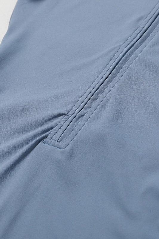 Zippered Short Sleeve Activewear Jumpsuit Trendy Activewear Outfit Idea for Women | Ro + Ivy