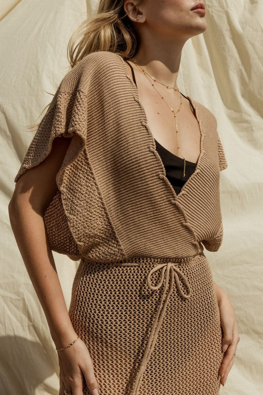 Open Sweater Cover-Up Dress – outfit idea for women | Ro + Ivy