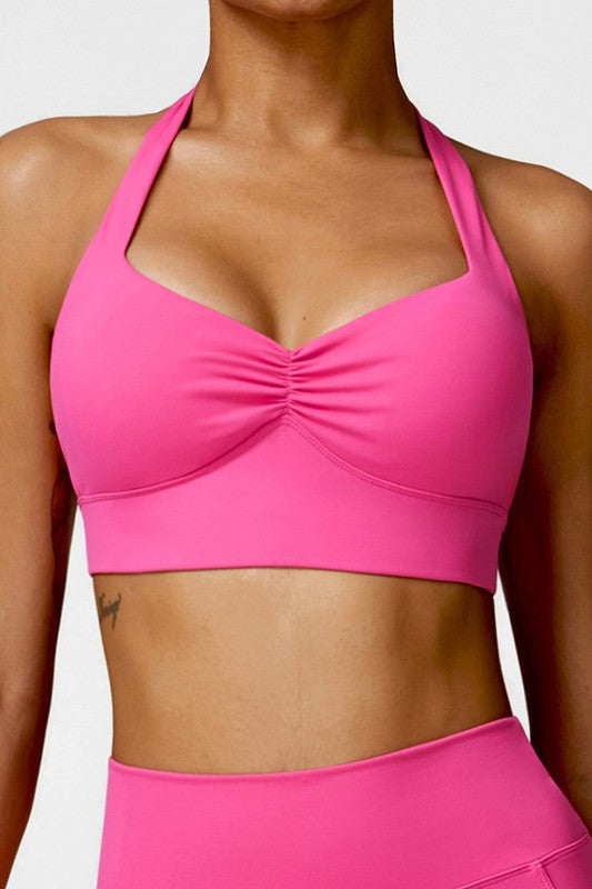 Quick-Drying Halter Yoga Sports Bra Trendy Sports Bras Outfit Idea for Women | Ro + Ivy