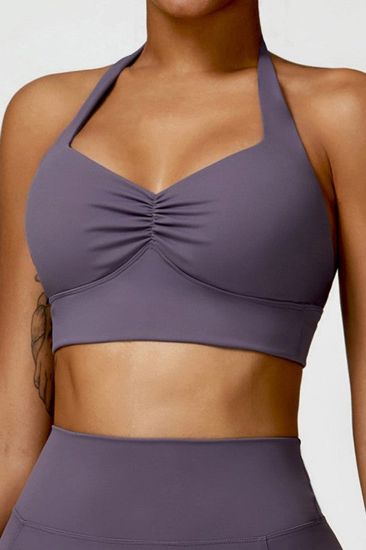 Quick-Drying Halter Yoga Sports Bra Trendy Sports Bras Outfit Idea for Women | Ro + Ivy