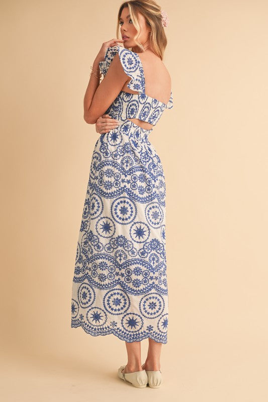 Barb Embroidered Maxi Sundress – outfit idea for women | Ro + Ivy