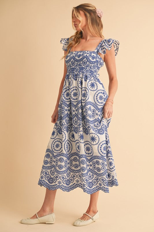 Barb Embroidered Maxi Sundress – outfit idea for women | Ro + Ivy