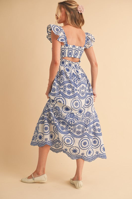 Barb Embroidered Maxi Sundress – outfit idea for women | Ro + Ivy
