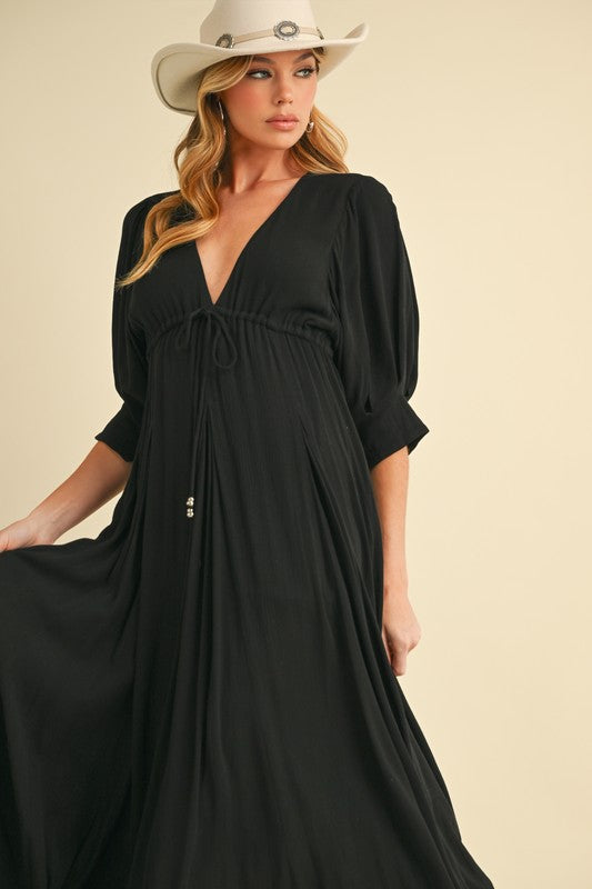 Geela Maxi Dress – BLACK S outfit idea for women | Ro + Ivy