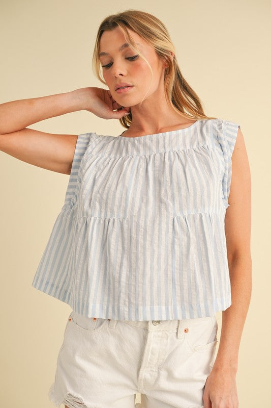 Cait Striped Short Sleeve Top – outfit idea for women | Ro + Ivy