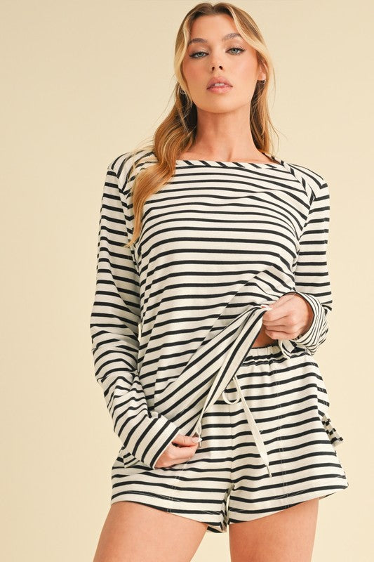 Cali Striped Long Sleeve Top – outfit idea for women | Ro + Ivy
