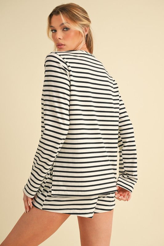 Cali Striped Long Sleeve Top – outfit idea for women | Ro + Ivy