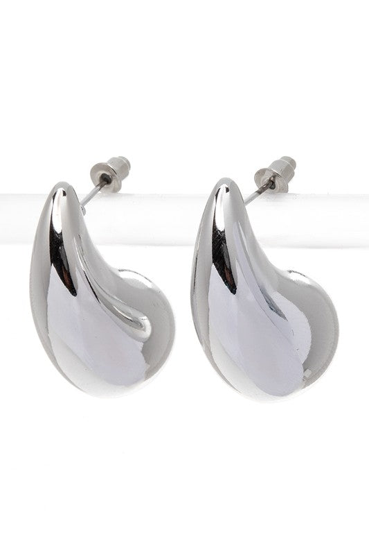 Rhodium O S Droplet Iconic Earrings | Trendy Earrings Outfit Idea for Women by Ro + Ivy | Elevated Basics, Modern Comfort & Style