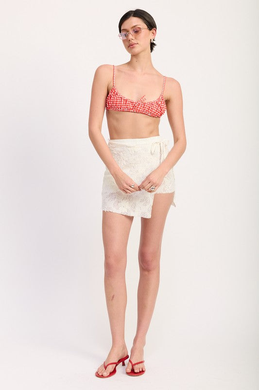 Drawstring Lace Wrap Skirt – outfit idea for women | Ro + Ivy