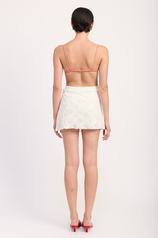 Drawstring Lace Wrap Skirt – outfit idea for women | Ro + Ivy