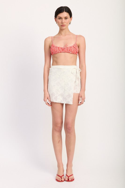 Drawstring Lace Wrap Skirt – outfit idea for women | Ro + Ivy