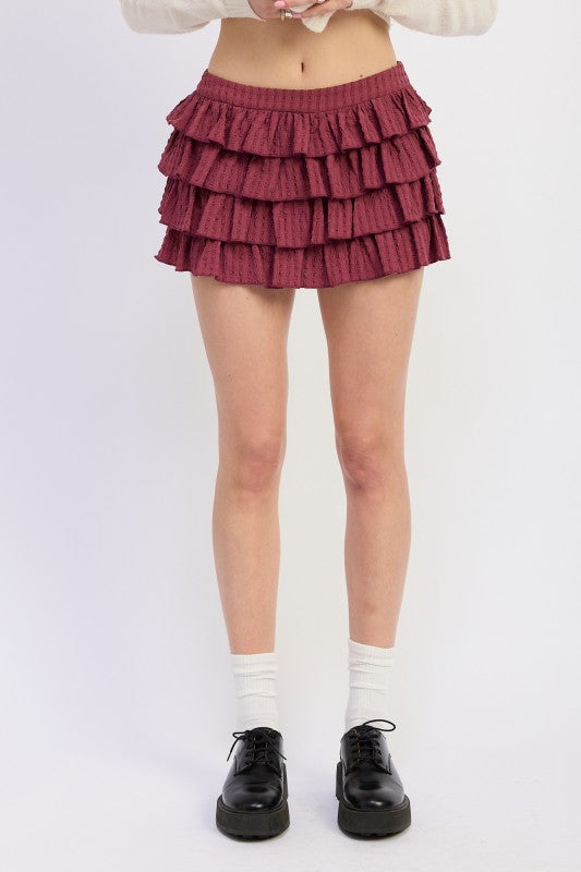 Tiered Ruffle Mini Skirt – outfit idea for women | Ro + Ivy