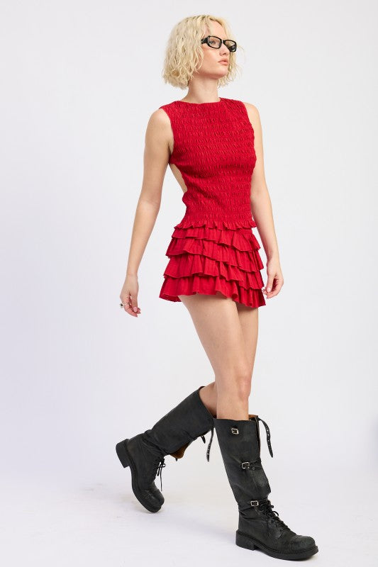 Tiered Ruffle Mini Skirt – outfit idea for women | Ro + Ivy