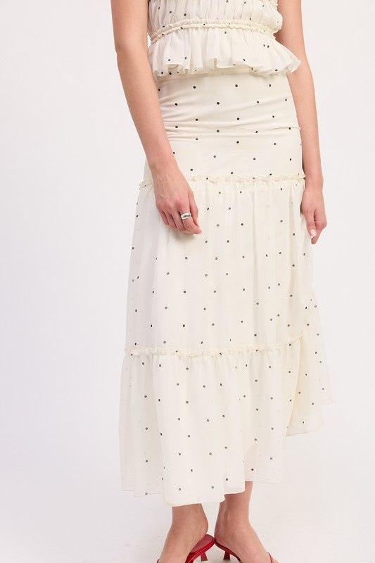 Tiered Ruffle Midi Skirt – outfit idea for women | Ro + Ivy