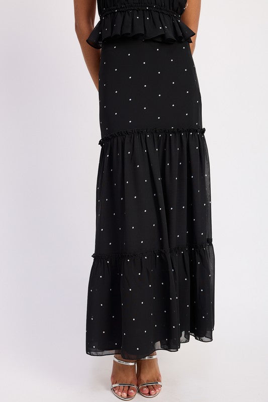 Tiered Ruffle Midi Skirt – outfit idea for women | Ro + Ivy