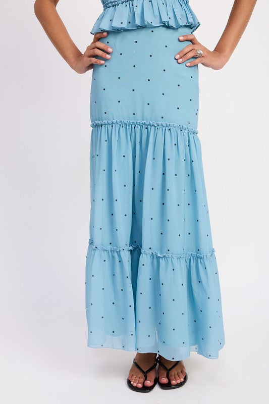 Tiered Ruffle Midi Skirt – outfit idea for women | Ro + Ivy