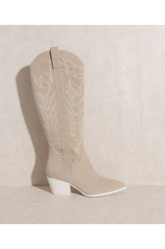 Samara Western Over The Knee High Boots with Embroidery – outfit idea for women | Ro + Ivy