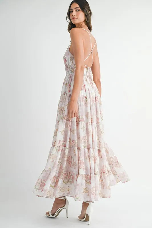 Floral Print Tiered Cami Maxi Dress – outfit idea for women | Ro + Ivy