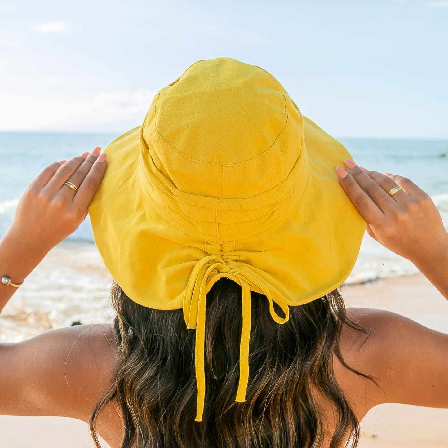 Tie-Back Bucket Sunhat - Mustard