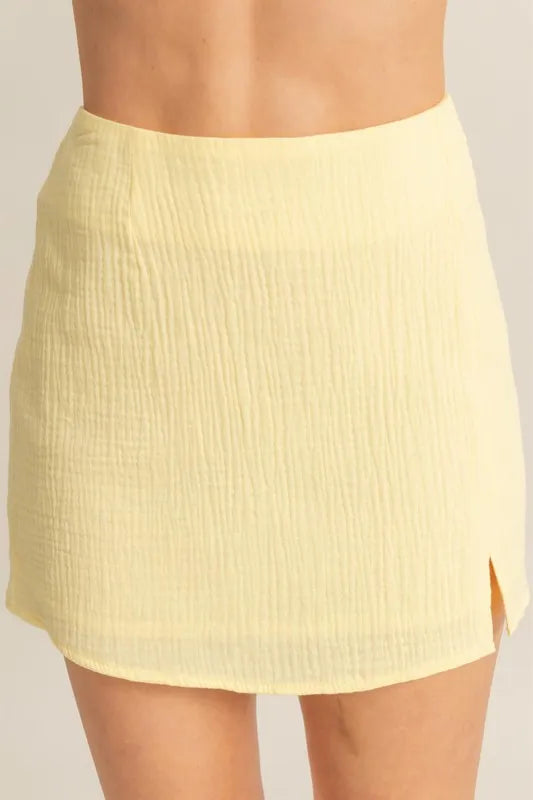Ruched Bra Top and Mini Skirt Set – outfit idea for women | Ro + Ivy