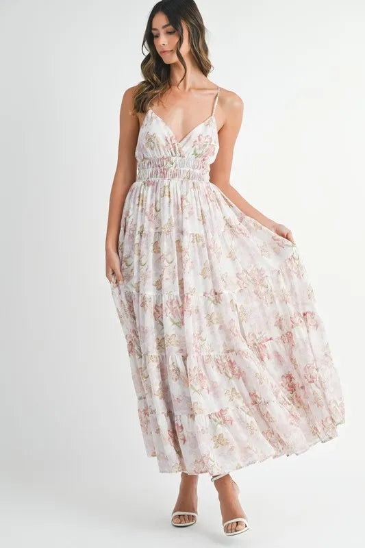 Floral Print Tiered Cami Maxi Dress – outfit idea for women | Ro + Ivy