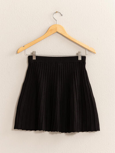 High Waist Knit Pleated Flare Mini Skirt Trendy Skirts Outfit Idea for Women | Ro + Ivy