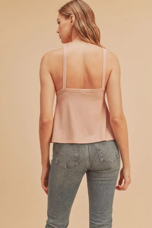 Lightweight Ribbed Tank Top in Apricot | Trendy Tops Outfit Idea for Women by Ro + Ivy | Elevated Basics, Modern Comfort & Style