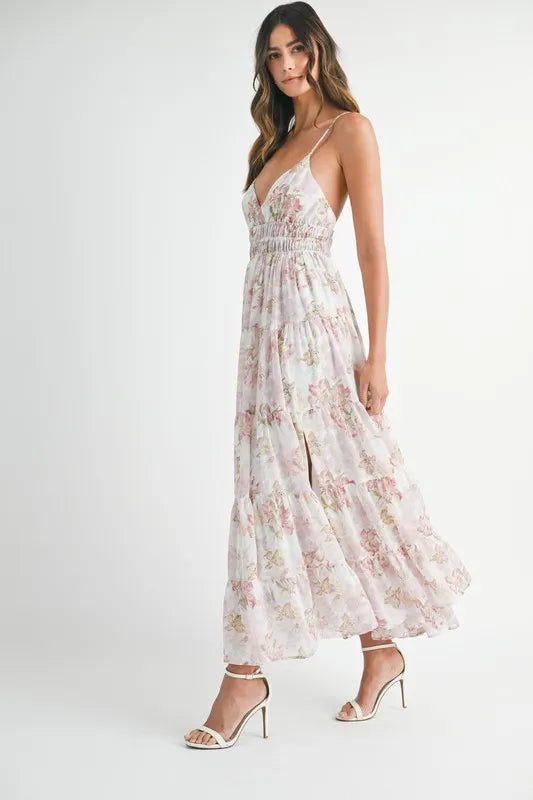 Floral Print Tiered Cami Maxi Dress – outfit idea for women | Ro + Ivy