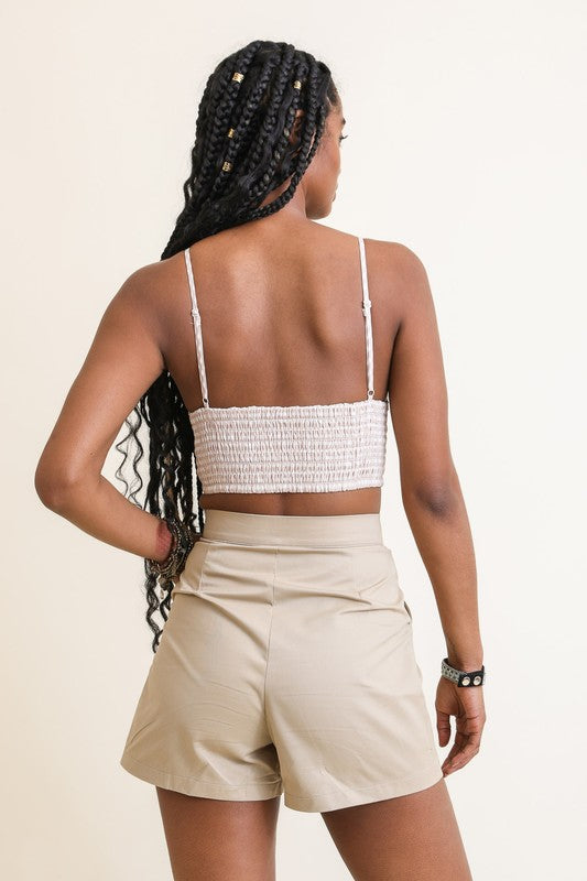 Gingham Smocked Bralette with Daisy Trim Trendy Bralettes Outfit Idea for Women | Ro + Ivy