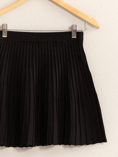 High Waist Knit Pleated Flare Mini Skirt Trendy Skirts Outfit Idea for Women | Ro + Ivy