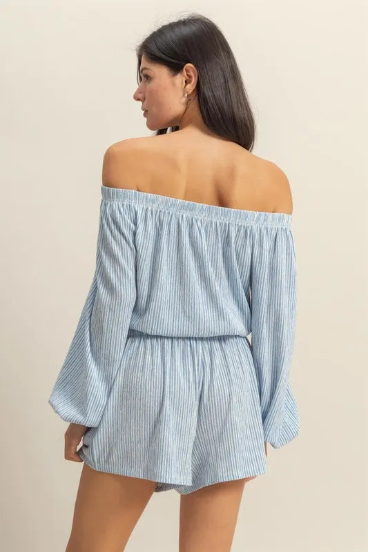 Off Shoulder Top And Shorts Set – outfit idea for women | Ro + Ivy