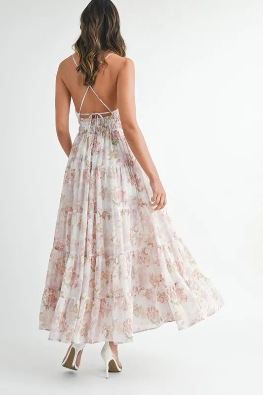 Floral Print Tiered Cami Maxi Dress – outfit idea for women | Ro + Ivy