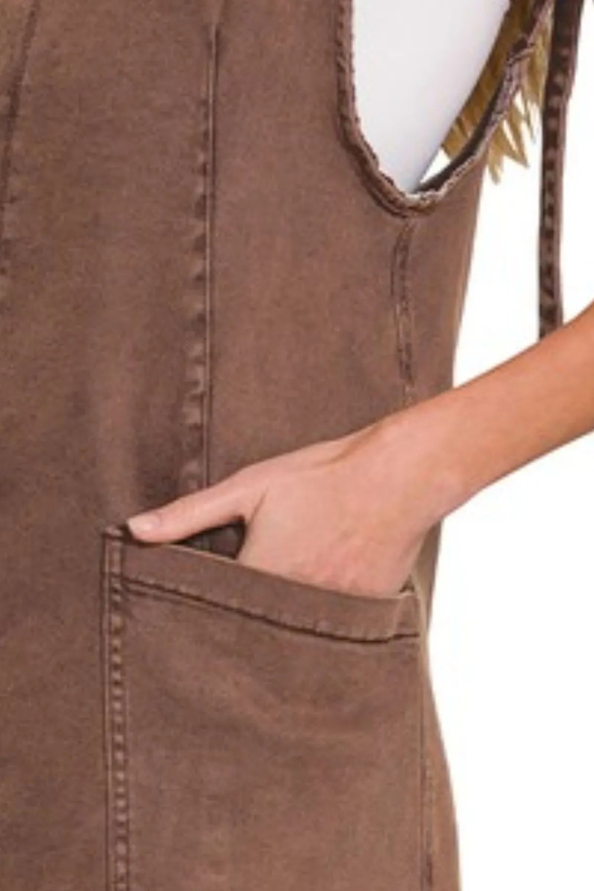 Washed Adjustable Strap Denim Overall Dress – outfit idea for women | Ro + Ivy