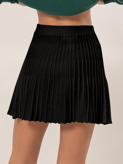 High Waist Knit Pleated Flare Mini Skirt Trendy Skirts Outfit Idea for Women | Ro + Ivy