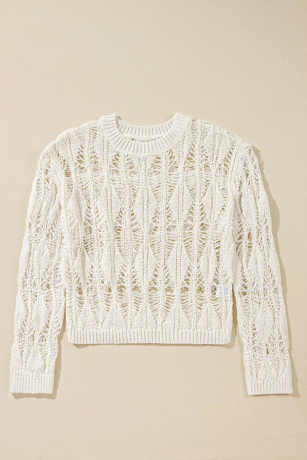 Women's Hollow Out Long Sleeve Knit Cover Up - Knit Tops