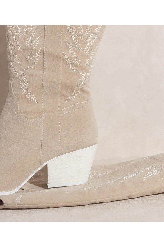 Samara Western Over The Knee High Boots with Embroidery – outfit idea for women | Ro + Ivy