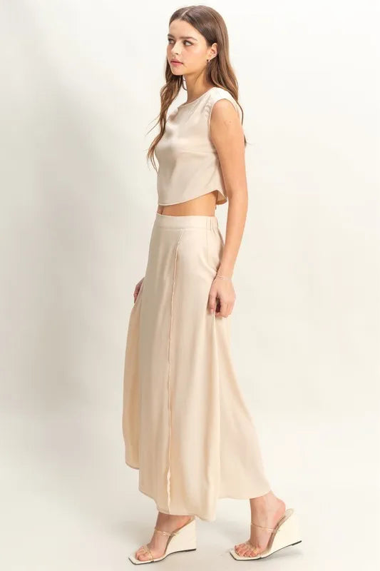 Sleeveless Top and Maxi Skirt Set – outfit idea for women | Ro + Ivy