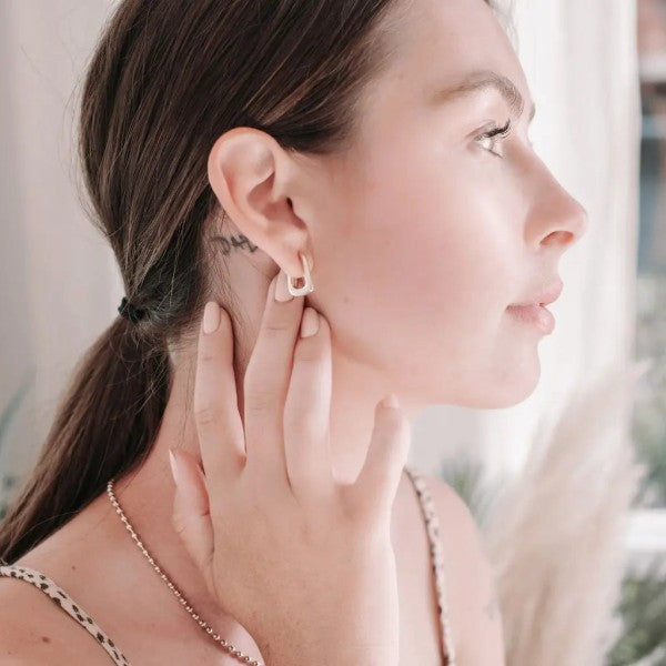 Demi Hoop Earrings Trendy Earrings Outfit Idea for Women | Ro + Ivy