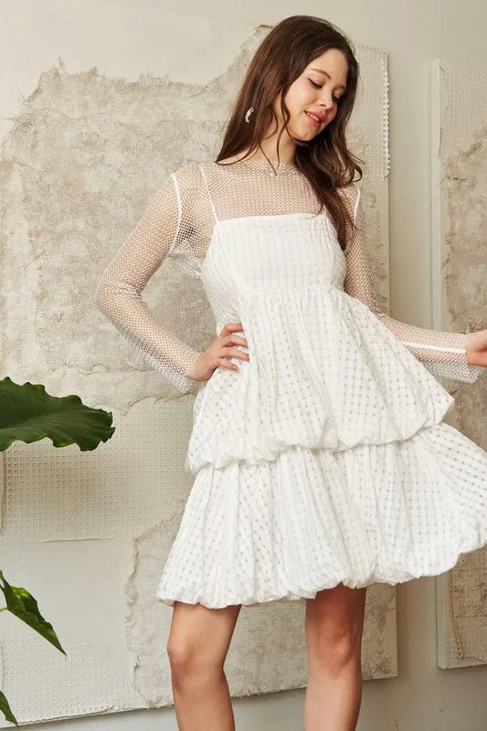 Checker Print Side Pockets Textured Mini Dress – outfit idea for women | Ro + Ivy